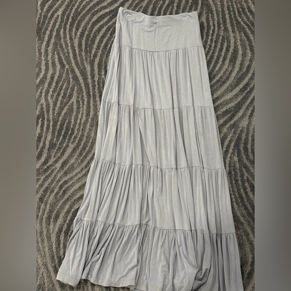 MAYAS PLACE blue stretchy maxi skirt